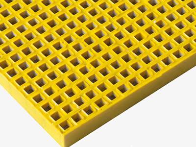 There is one piece of yellow mini mesh grating, which has concave surface.